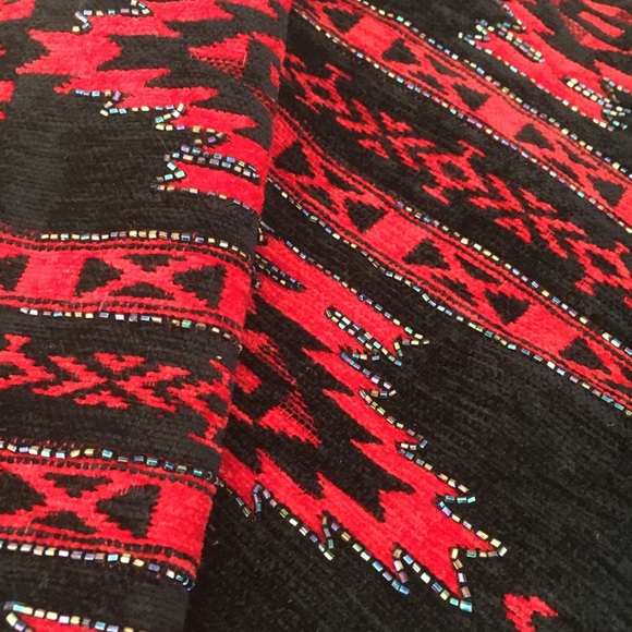 ✨✨TUES SALE $25✨✨Vintage 90s Chenille Southwestern Beaded Blazer Jacket - Picture 16 of 16